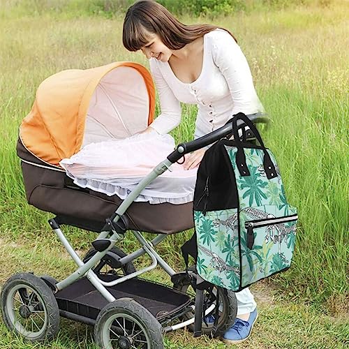 Sac à dos ordinateur portable dinosaure tropical au design multicolore unique
