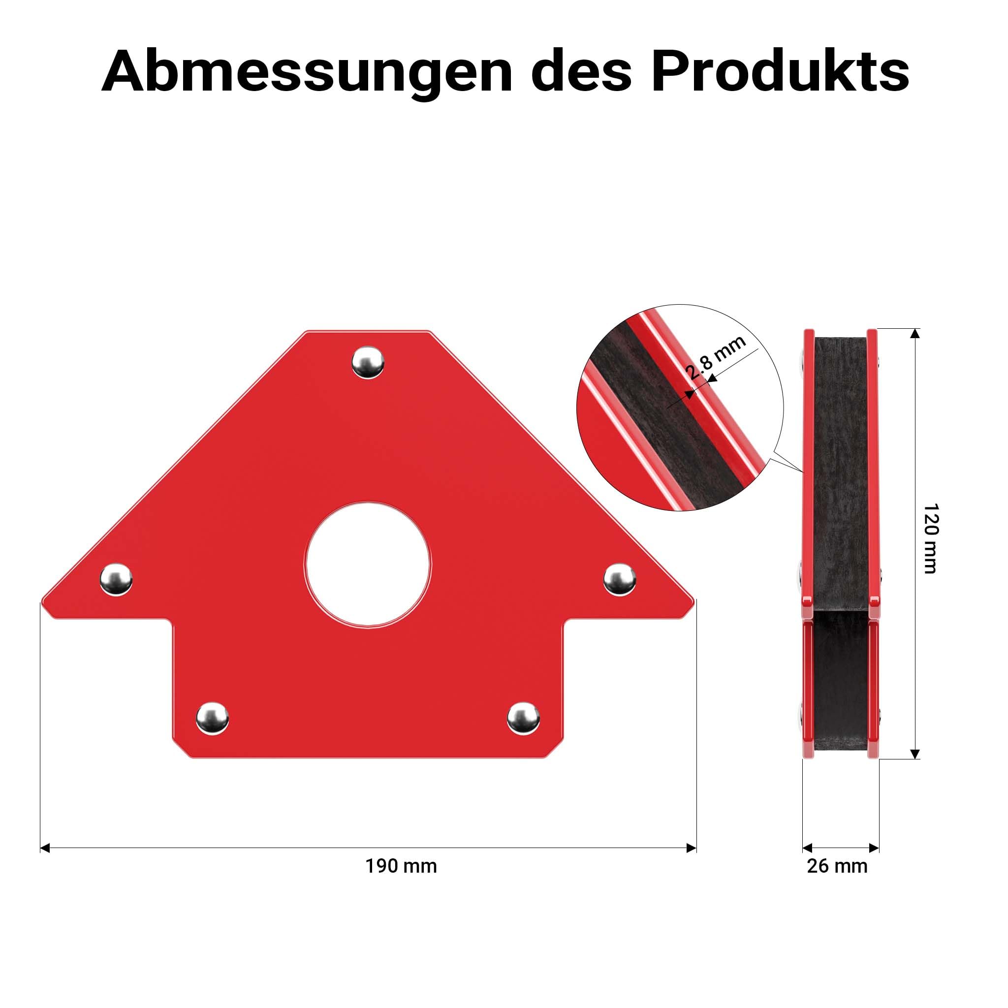 Wiltec Set de 12 escuadras magnéticas para soldar 4x 11 kg / 4x 20 kg / 4x 32 kg, ángulo 45°, 90° y 135° compactas imán de soldadura accesorios de soldadura ángulo magnético