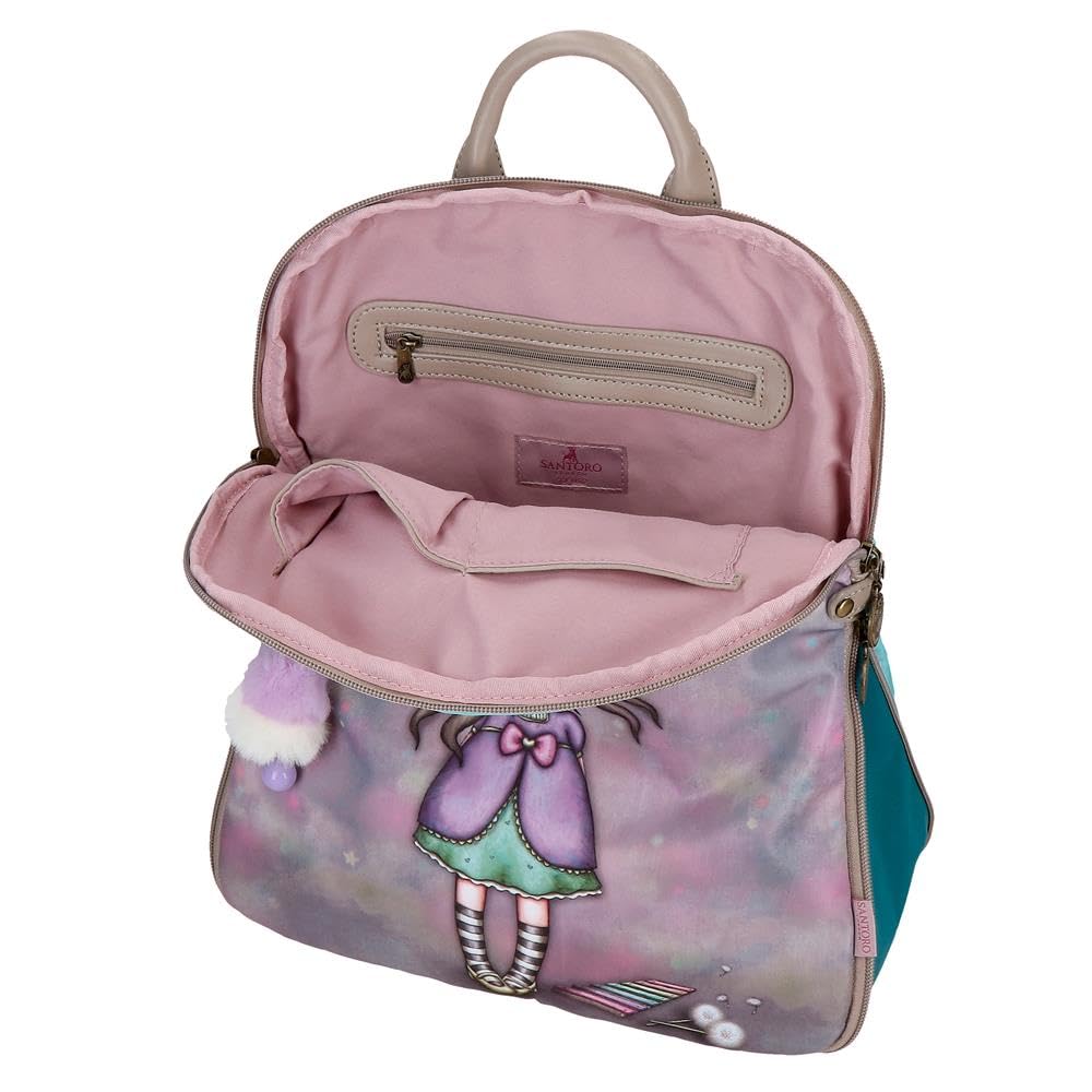 Gorjuss Santoro A whispered key, mochila casual, fabricada en Nylon, bolsillo frontal. De Joumma Bags