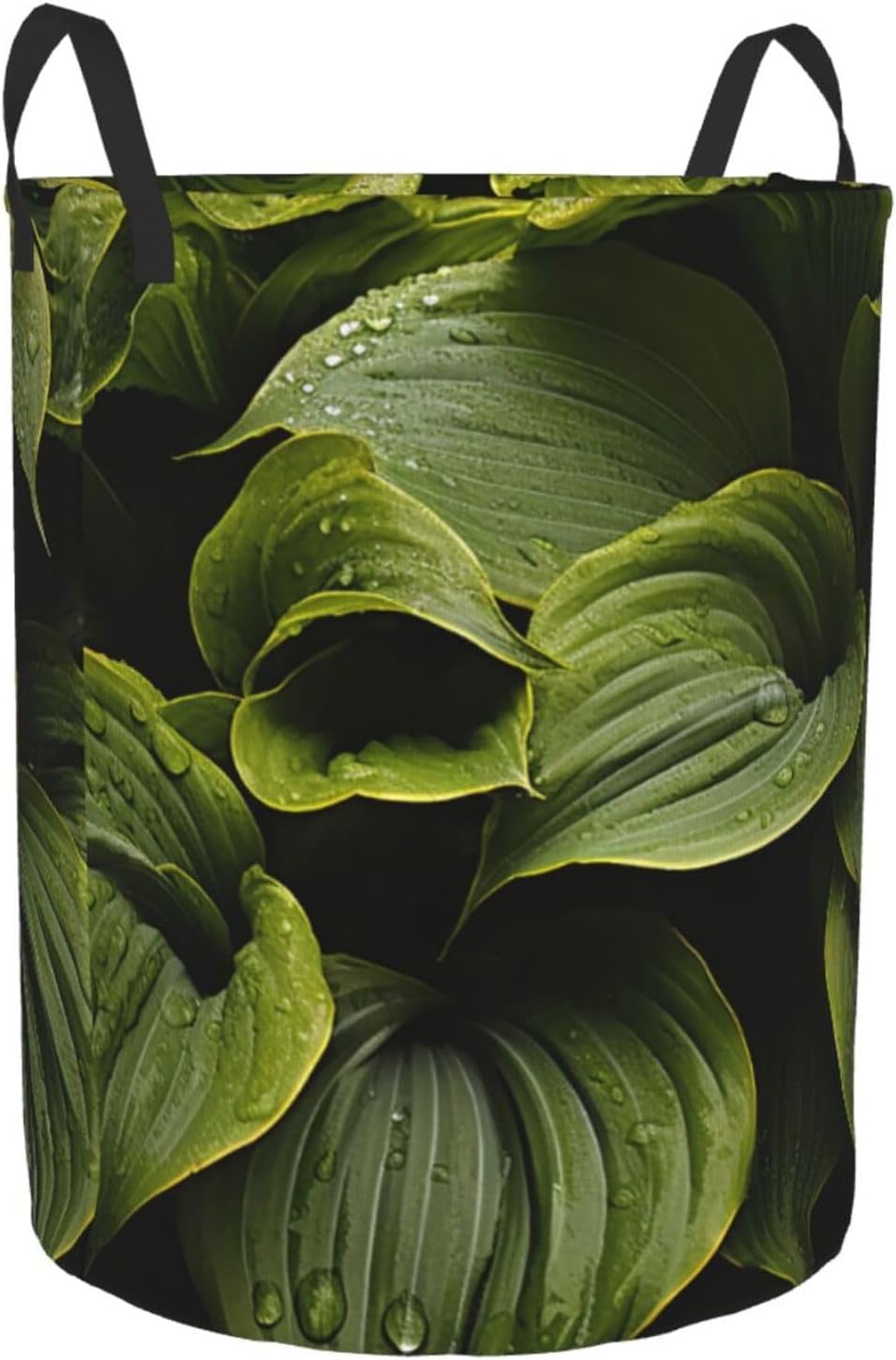 Moist Hosta Leaves Laundry Basket Foldable Waterproof Laundry Hamper Clothes Storage Bin With Handles Oxford Cloth Toy Organizer Basket For Bathroom Laundry Bedroom Small image 2