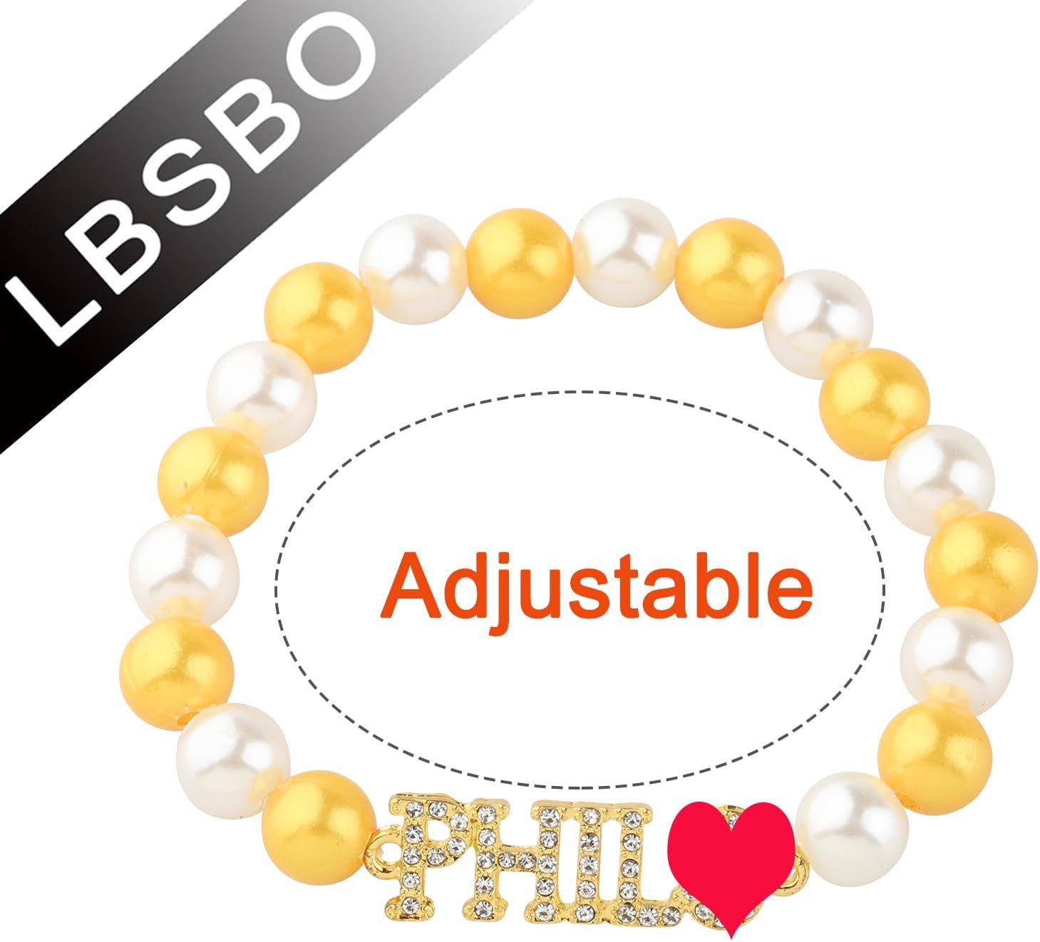 CENWA Greek Sorority Bracelet Gift Sorority Beads Bracelet Graduation Jewelry Gift for Women - Image 2