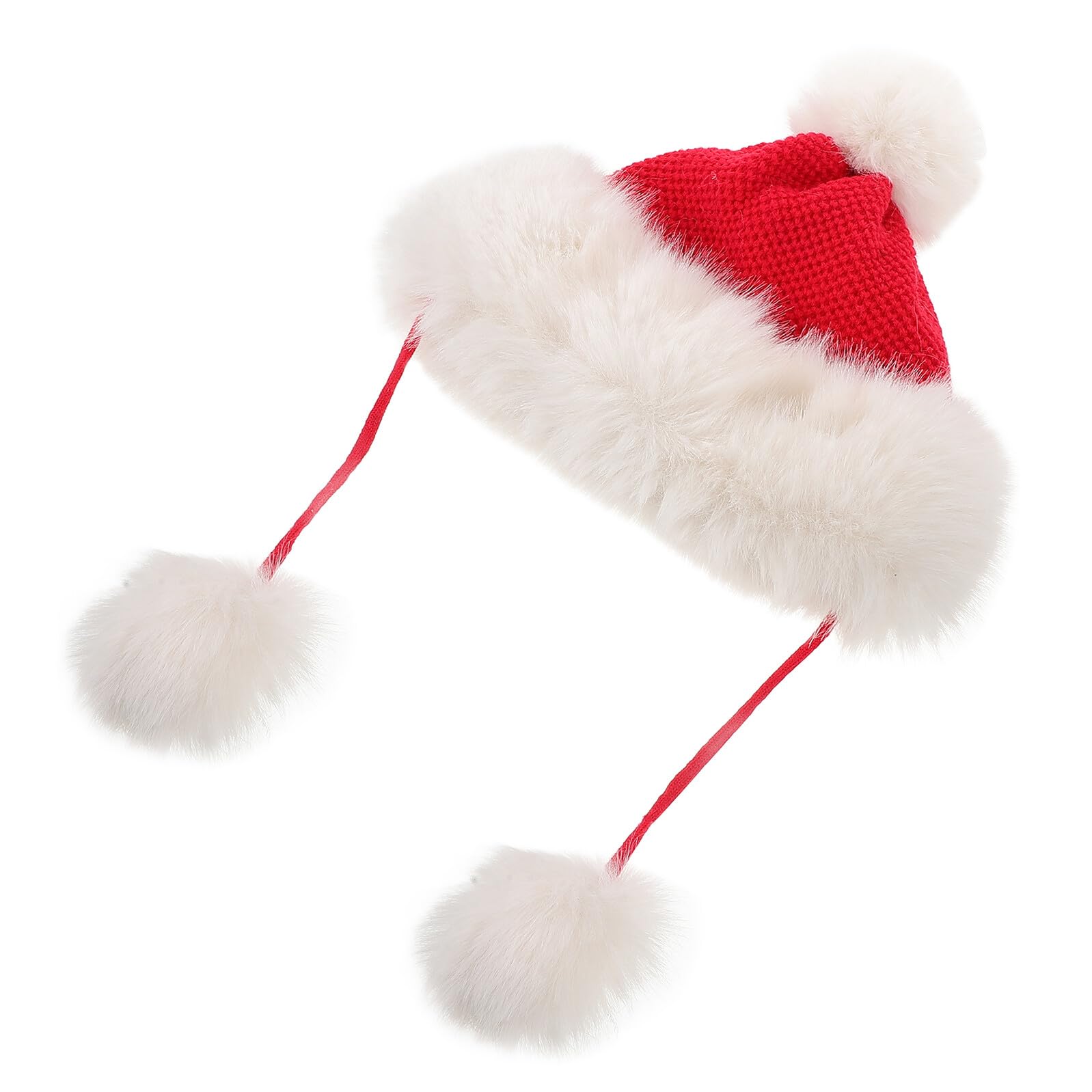 Gorro rojo con pompón de lana cómodo para mujer y ropa de invierno 8