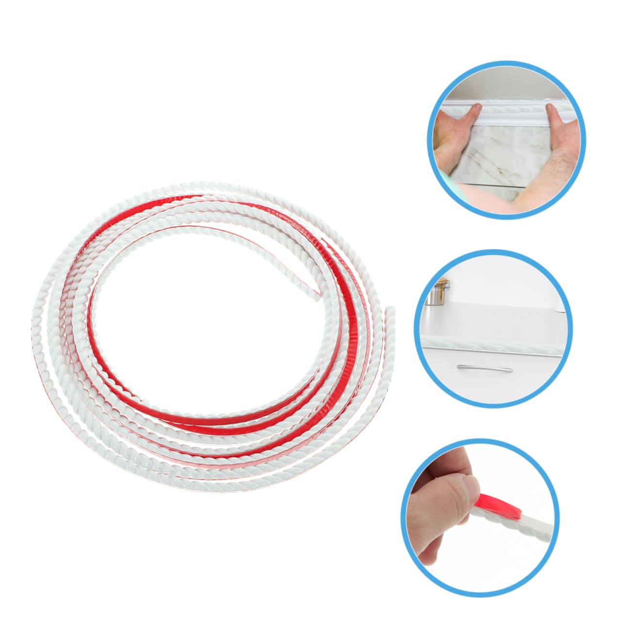 Homoyoyo Self-Adhesive Plaster Lines Peel Stick Wall Molding Sturdy PVC DIY Edges Banding for Cabinets Furniture