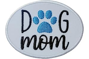 Dog Mom Paw Print Iron On Or Sew On Oval Patch