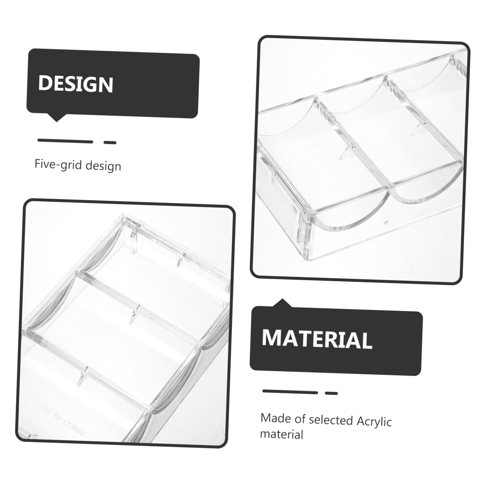 GALPADA Poker Chip Trays Poker Chip Holder Case Wear-Resistant Acrylic Easy to Open Close Large Storage Capacity