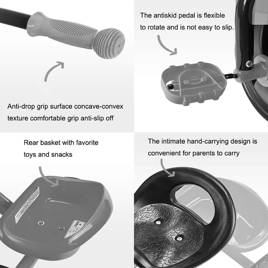 Tricycle Trike, Multipurpose Tricycle for Kids, Outdoor Tricycle for Babies Ages 2-6, 3 Colors, 56x73x45cm (Color: Blue)