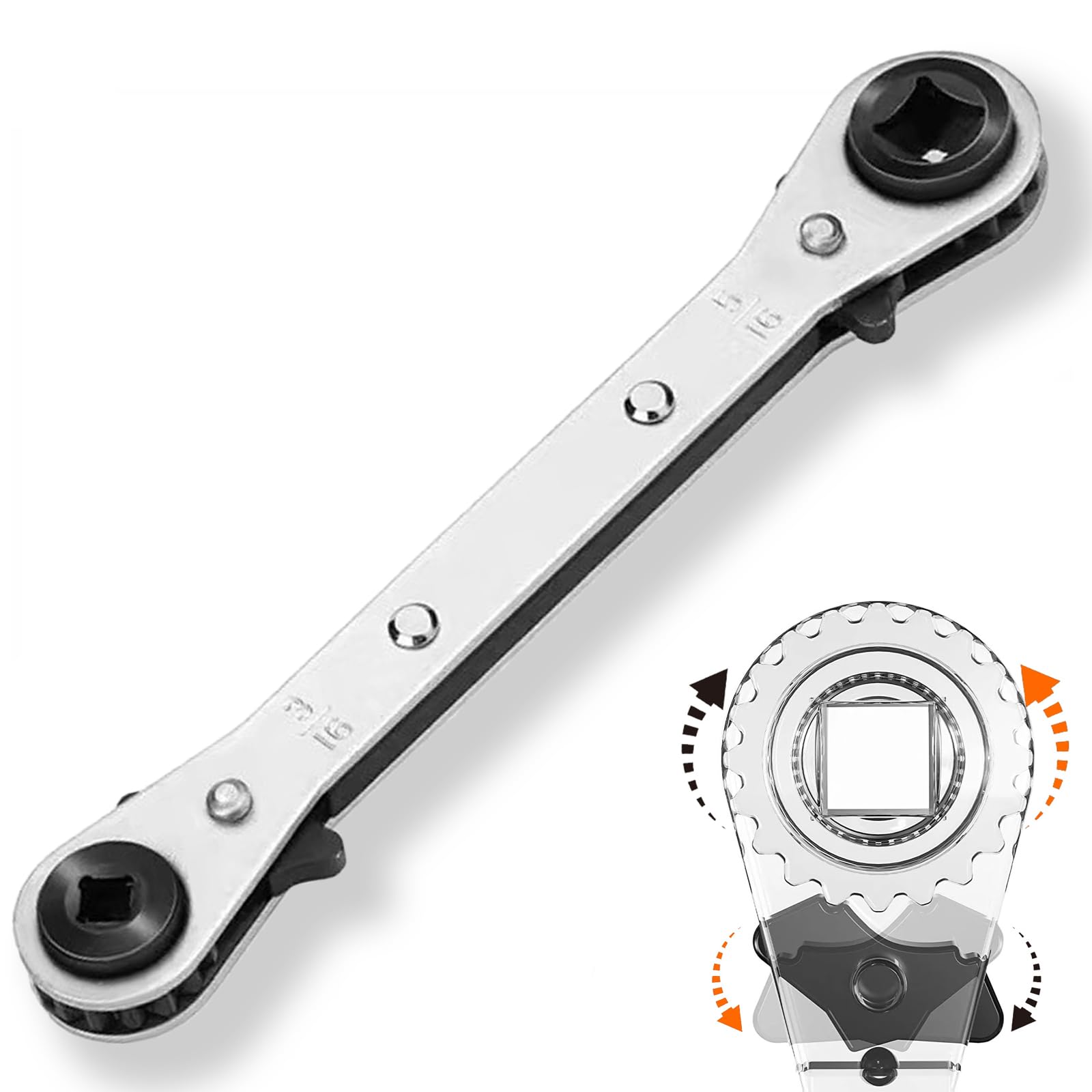 Xiciki Ratchet Spanner, Quad Spanner, Refrigeration Tools, HVAC Service Wrench Tools, Air Ratchet, Air Valve Wrench