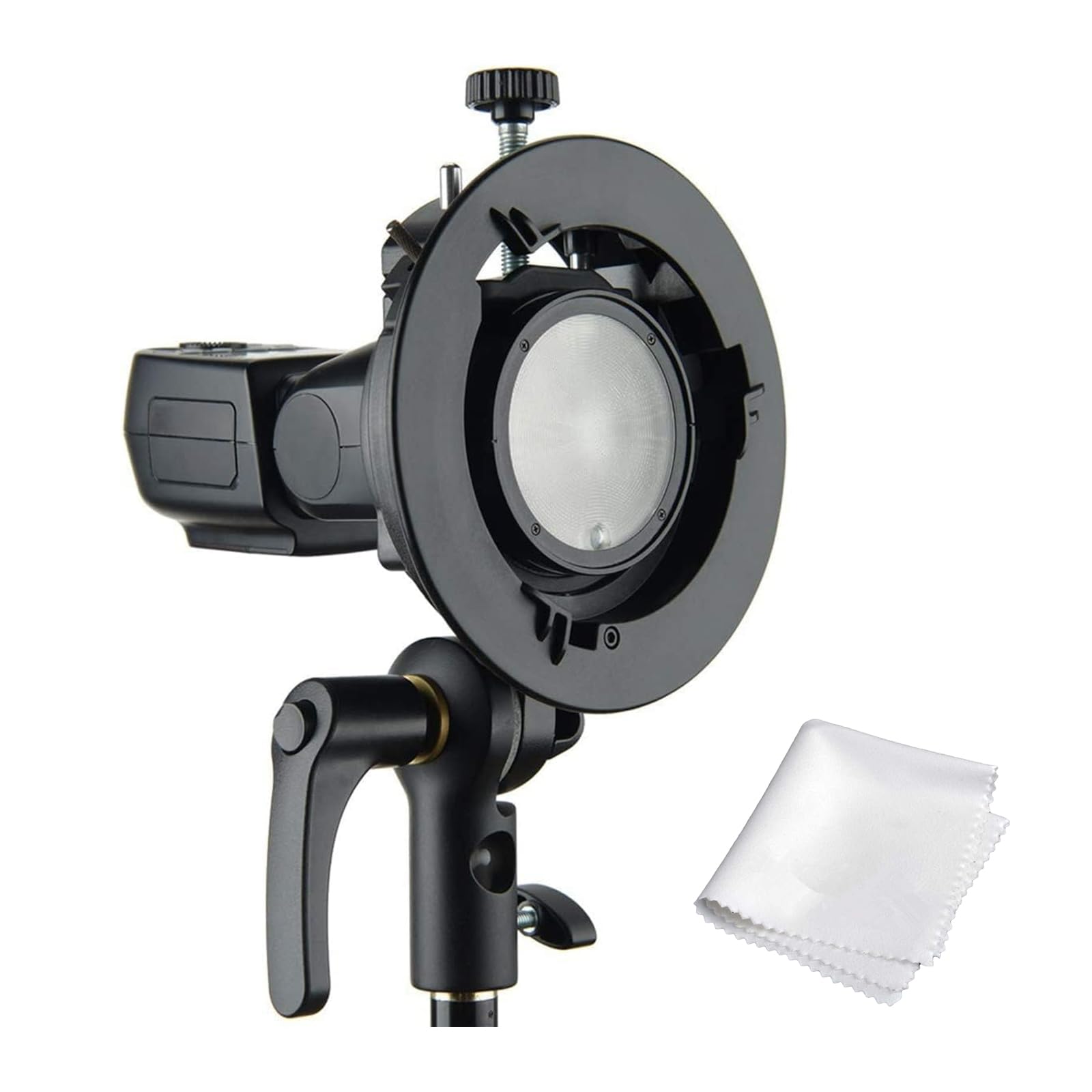 Godox S2 Supporto Bowens, Flash Bracket compatibile con flash Godox V100 AD200 Pro II V1 Pro RS60R AD100 Pro RS60BI TT600, Funziona anche con Flash Sony Canon Nikon Fujifilm
