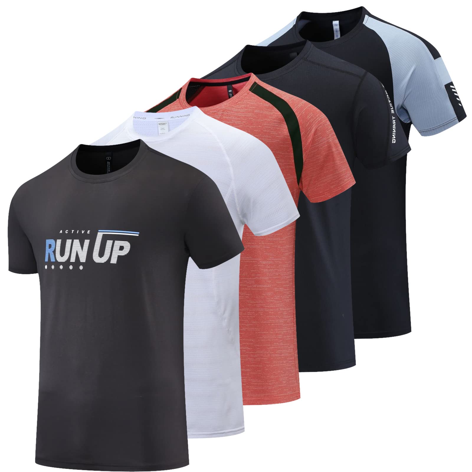 BOOMCOOL Mens T-Shirts Men Short Sleeve Sport T-Shirts Running T-Shirt Crewneck Athletic Workout