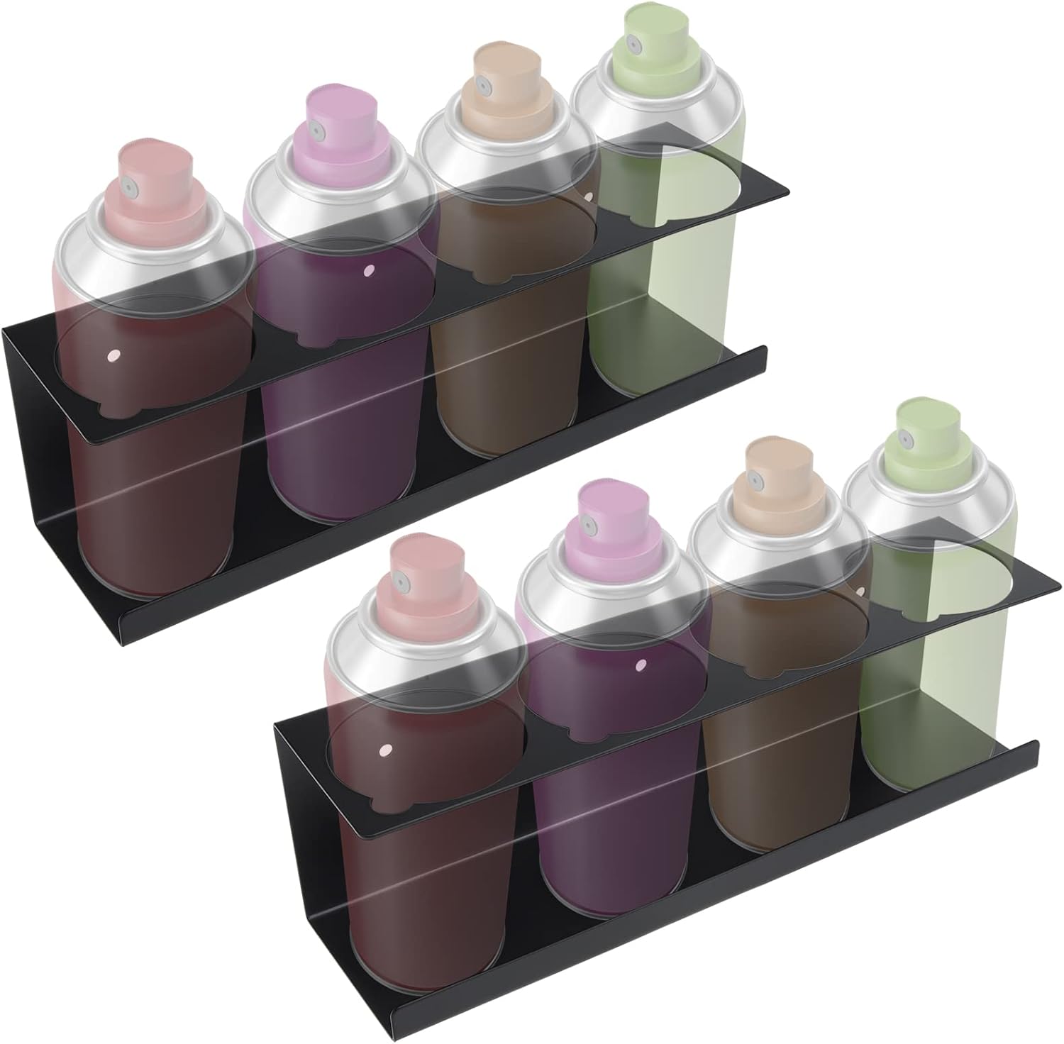 RealPlus Aerosol Spray Can Holder Rack Organizer, 4 Can Spray Bottle Holder Heavy