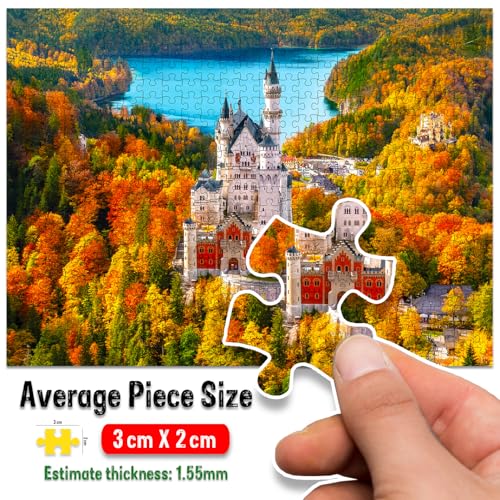 Image of Neuschwanstein Castle(Historical Place) Jigsaw Puzzles for Kids and Childrens - Realistic Illustration Challenging Brain Booster Gifts, Fun and Creative Fun Game - Ages 9+ (500 Pcs)