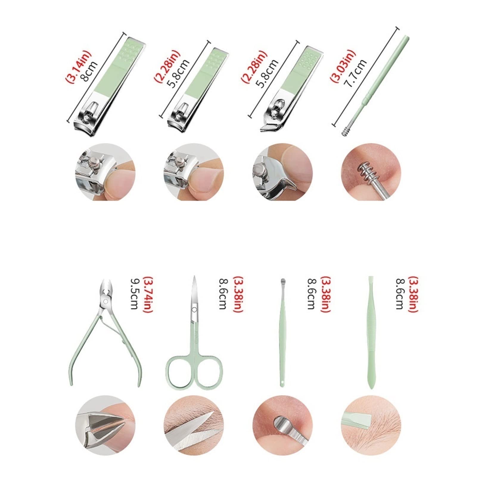 cążki do paznokci, 16-częściowy zestaw do manicure Zestaw pielęgnacji ciała obcinaczy paznokci Profesjonalny pedicure kosmetyczny(B)