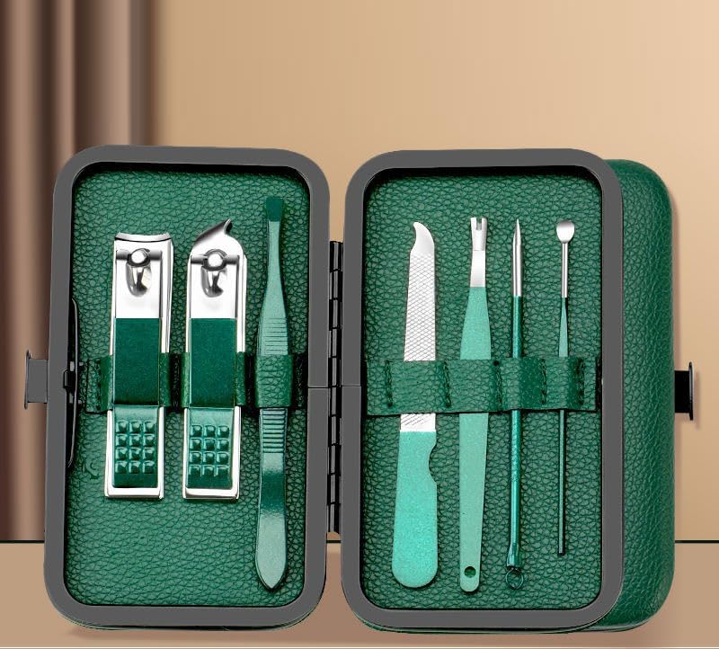 Conjunto de 7 cortadores de unhas e unhas dos pés, kit de manicure e pedicure de aço