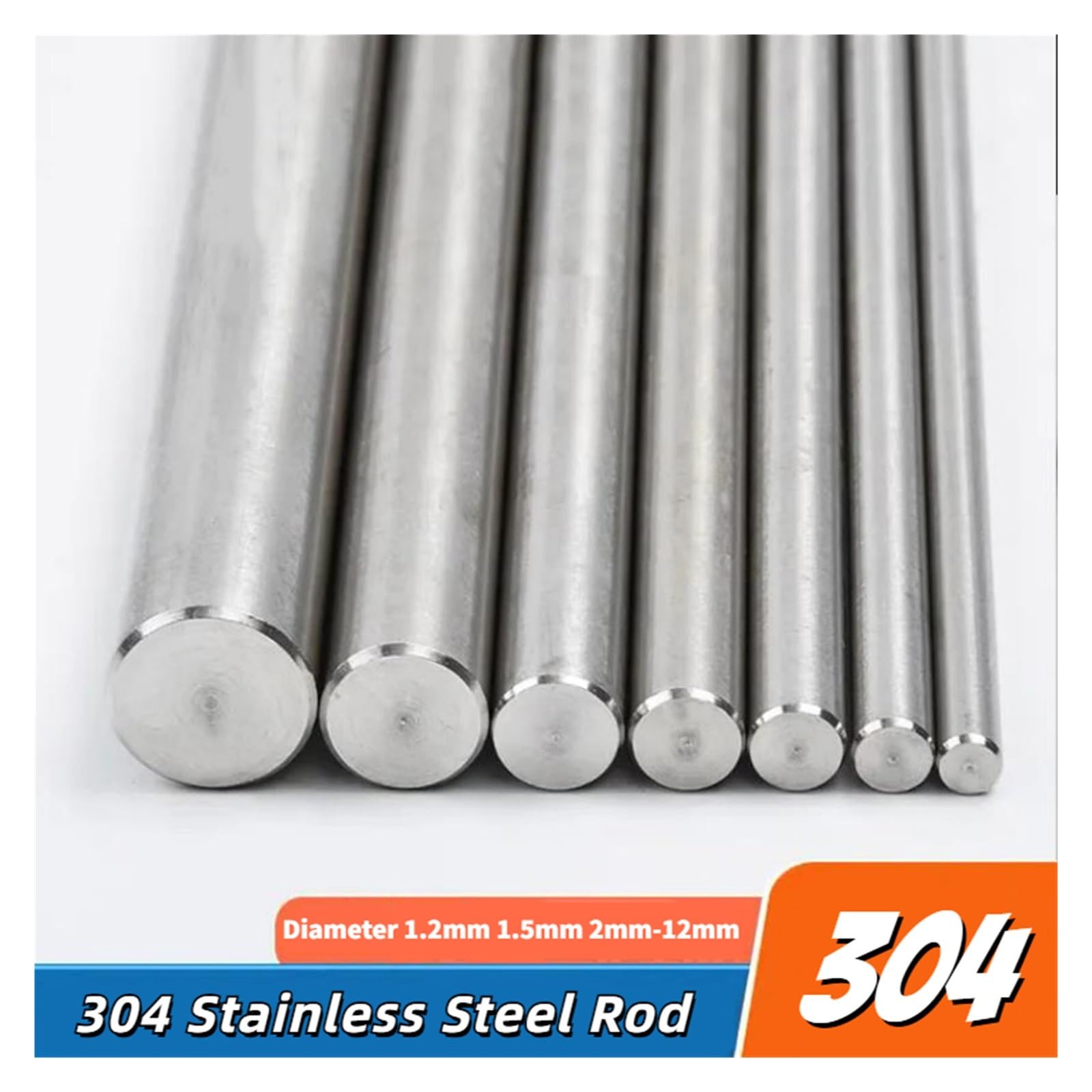 40 Inch Metal Rods Steel Rods 1/2 Inch 1.5 Inch Diameter 304 Stainless Steel Round Rod ...