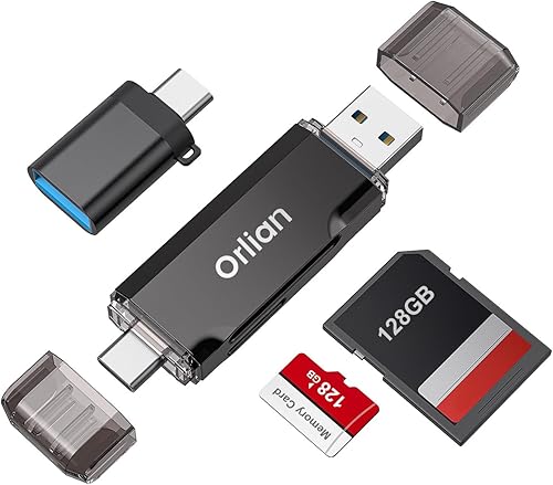 Orlian Lector de tarjetas SD USB 3.0 de alta velocidad dual USB A y USB C a Micro SDSD adaptador de lector de tarjetas de memoria para SDSDHCSDXC,