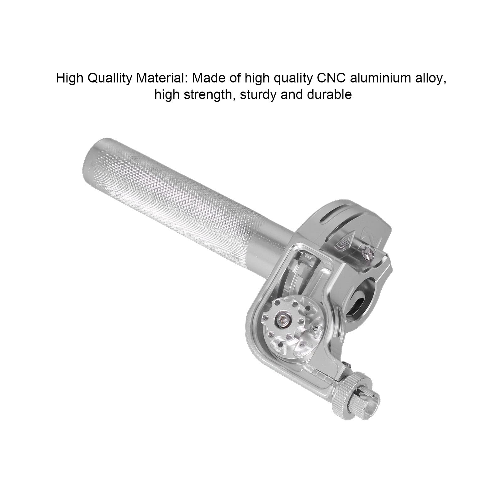 KIMISS 22mm / 0,87 Pulgadas Puños del Acelerador Manillar de la Motocicleta CNC Empuñaduras de Mano de Aluminio Reemplazo del Tubo del Acelerador para CRF(Plata)