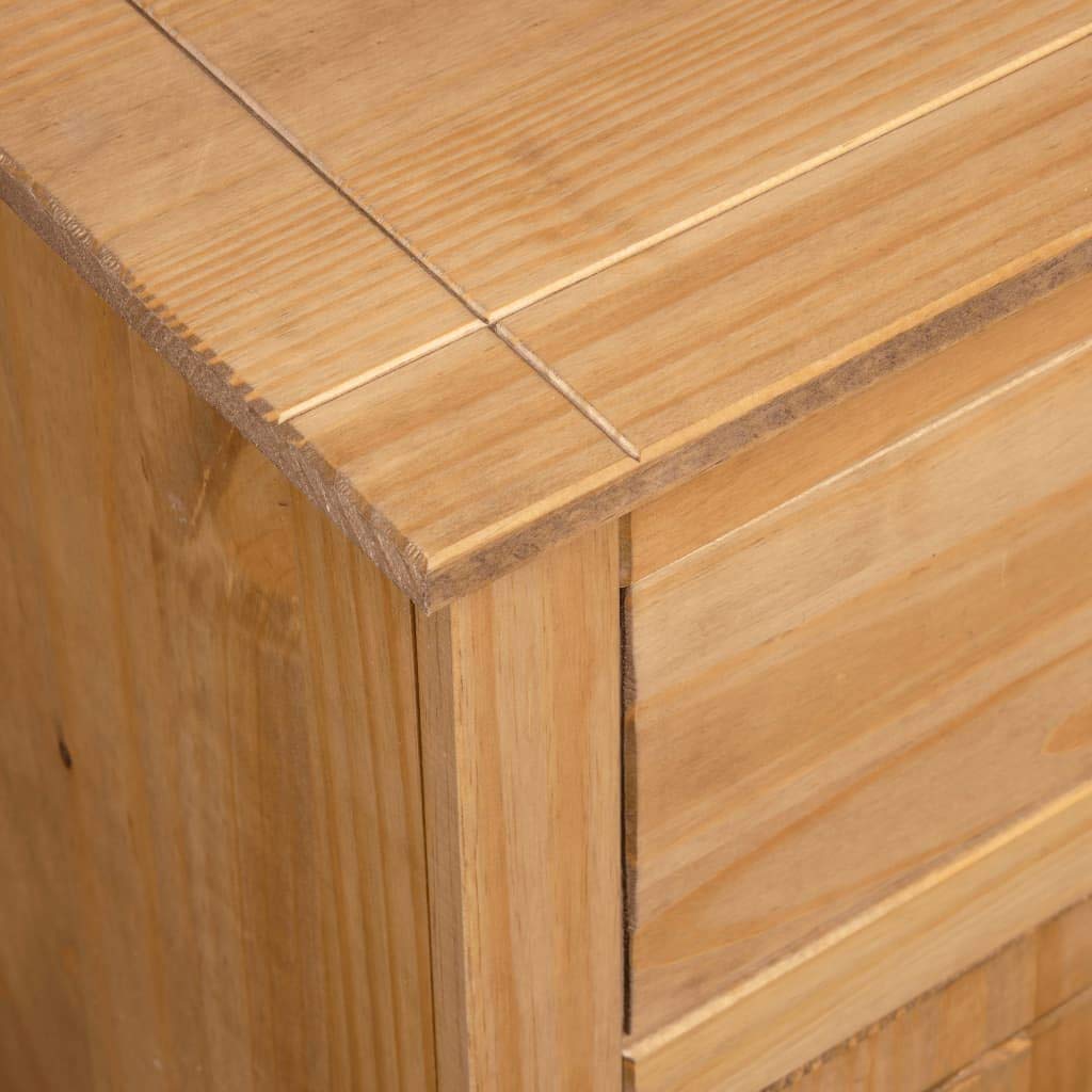 Aparador 135 x 40 x 80 cm de pino macizo Panamá para cocina, pasillo y salón, diseño moderno de madera con 3 cajones y 3 puertas, estable y ahorra espacio