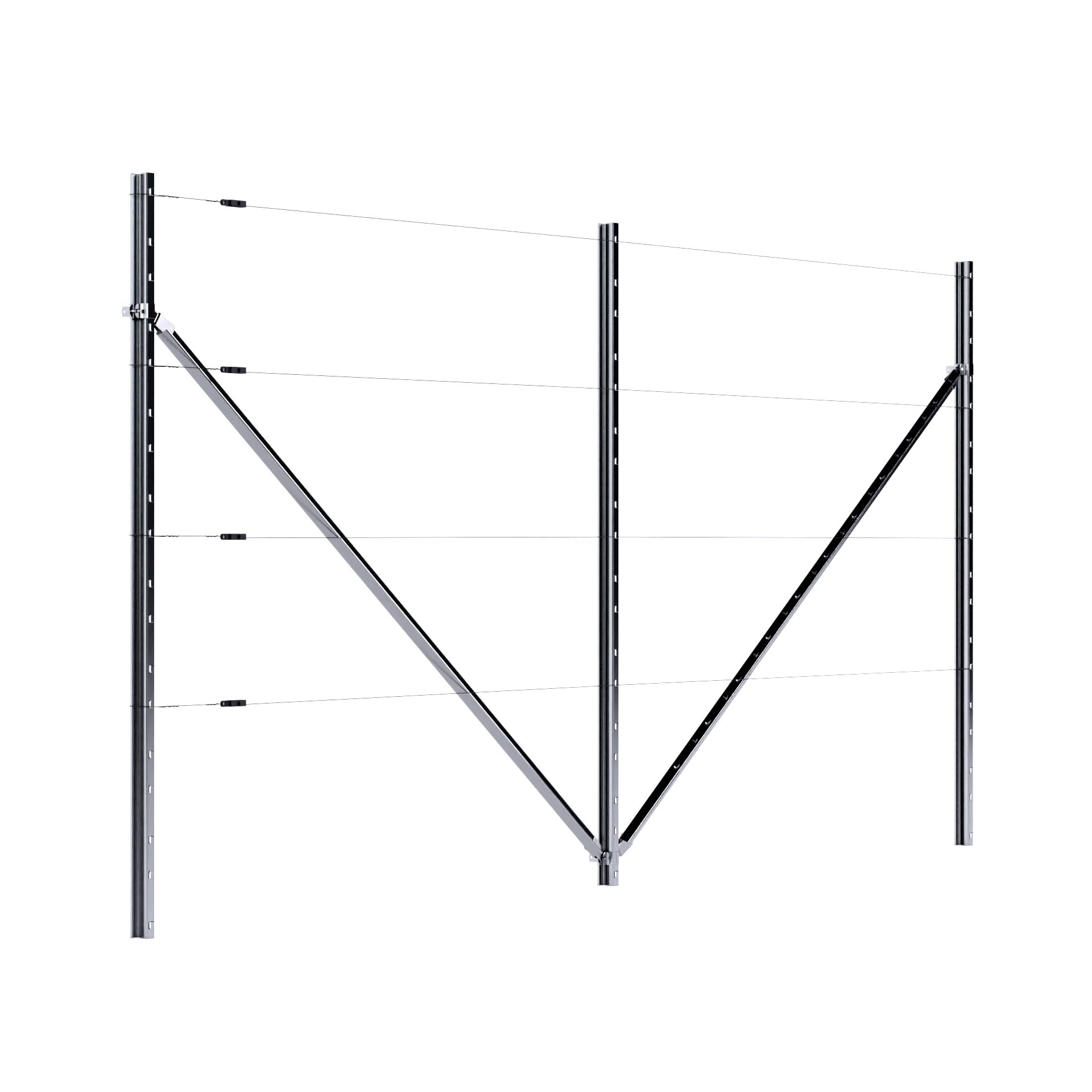 RANKI ™ - Tuteur pour plantes grimpantes - Treillis standard pour plantation de vin, kiwi, baies de kiwi, roses, clématites, fruits en treillis (2 champs (4 mètres))