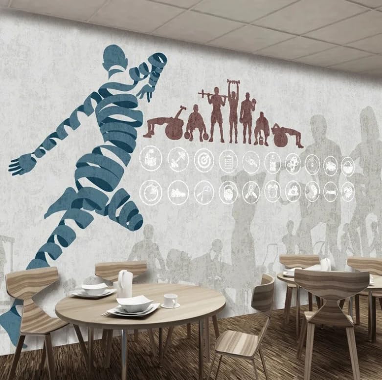 Papier peint sport moderne fresque murale XXL 400x280 cm pour salle de fitness