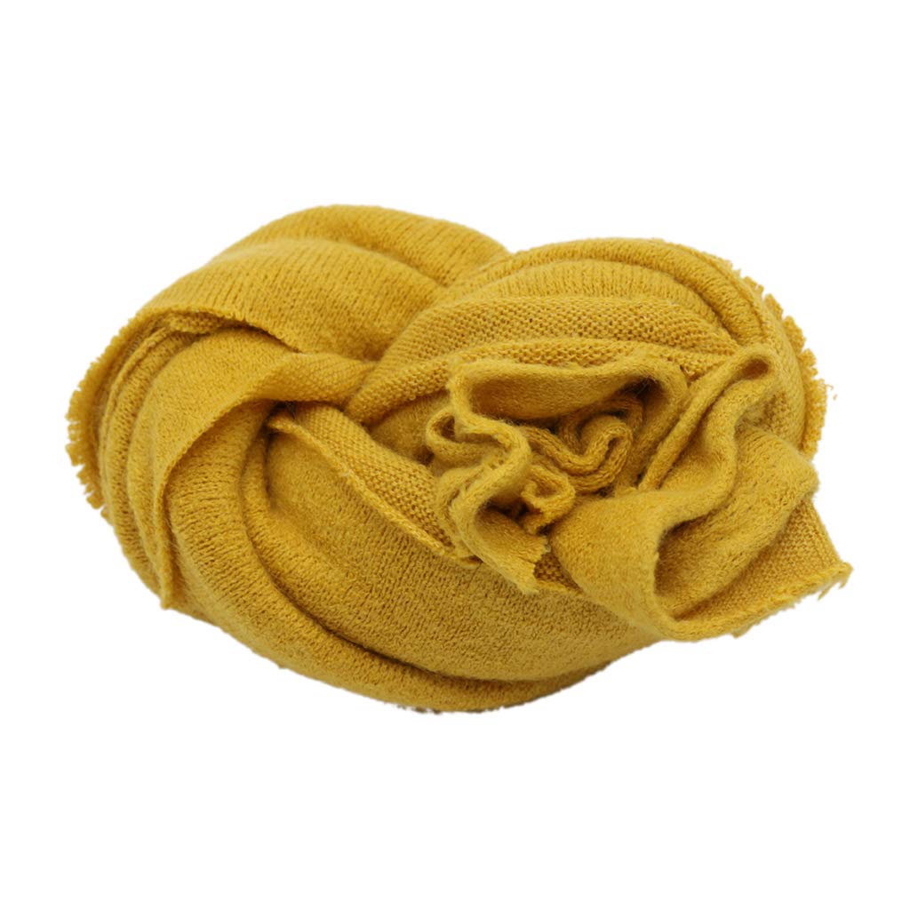 Ldabrye Unisex Newborn Yellow Knit Stretch Newborn Photography Wraps Newborn Photo Props Baby Photography Blankets Wraps For Photoshoot