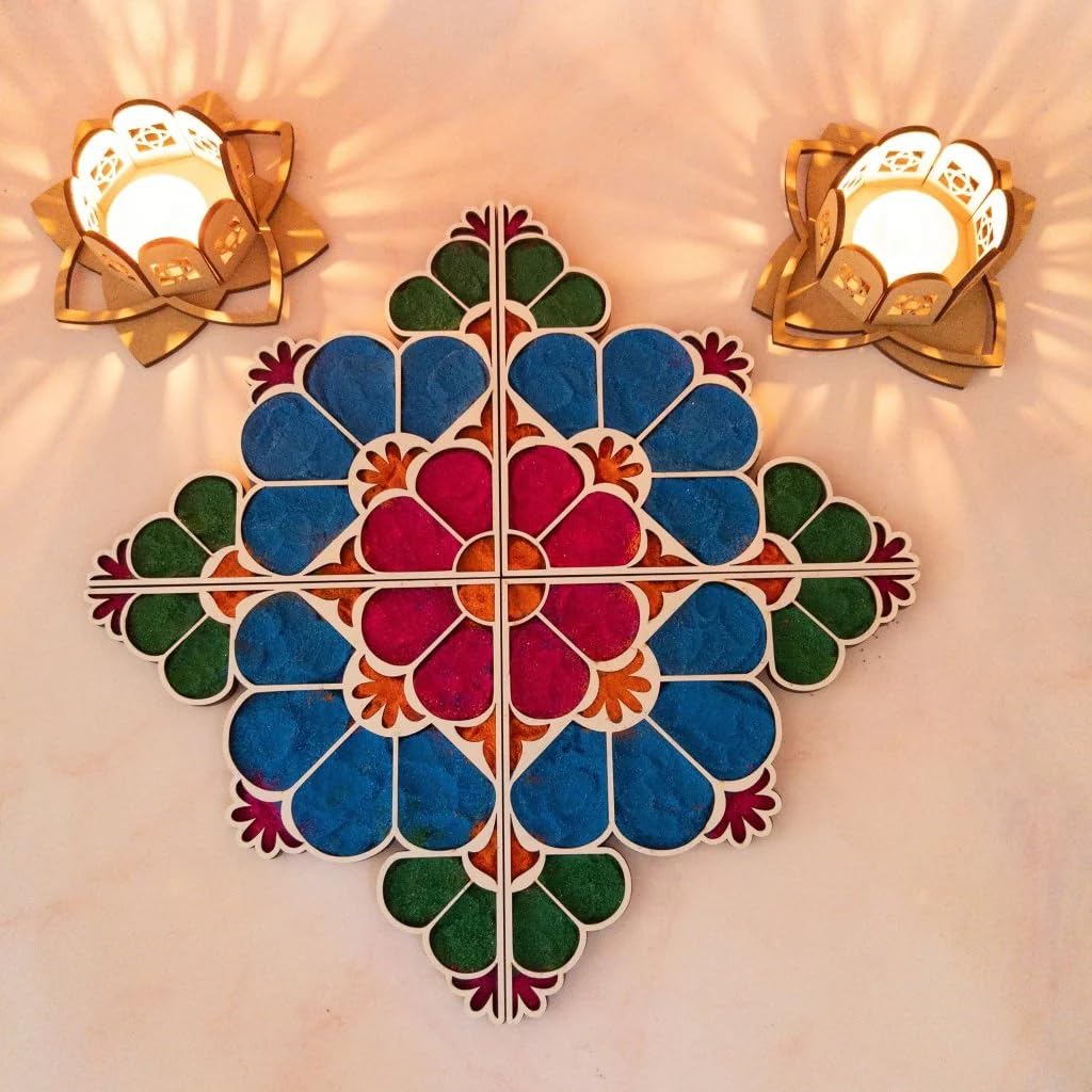 Reusable Rangoli Stencils DIY Rangoli Stencil Template Diwali Decoration Items for Home Decor - Rangoli Making Tools Kit for Pooja Room Floor Entrance Temple Decor (12 Inches) (B0DFYRSGYZ) Amazon Price History, Amazon Price Tracker