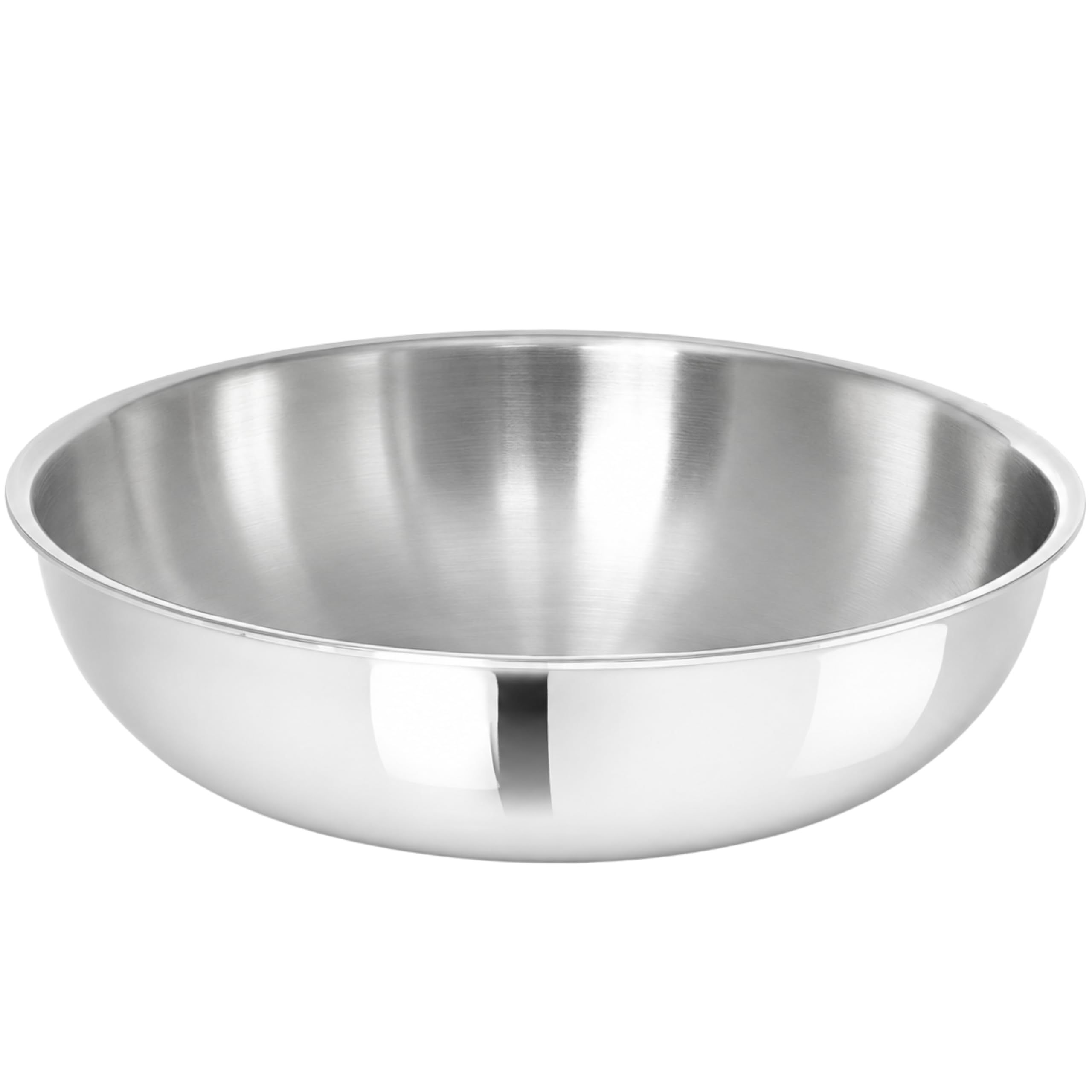 Wok Inox 18/10 Triply – 28 cm – Senza Manico – Senza Rivestimento – Senza PFAS, PFOA, PTFE – Compatibile con tutti i fornelli a induzione – Cottura sana e duratura