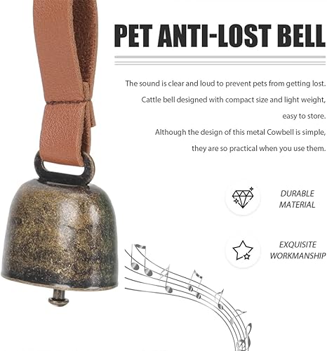 Miniatura 8 de Vaguelly 6 campanas de cobre de vaca y caballo de oveja, antipérdida, campana colgante para mascotas, ganado de granja, cobre fuerte campana de