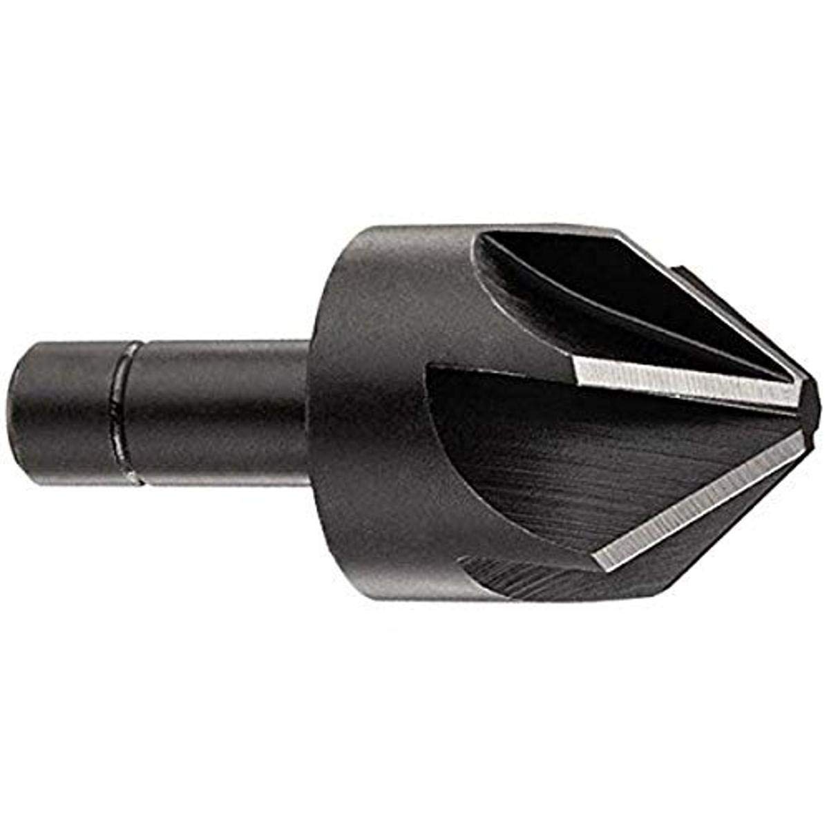 KEO 55011 High-Speed Steel Single-End Countersink, Uncoated (Bright) Finish, 6 Flutes, 60 Degree Point Angle, Round Shank, 1/2