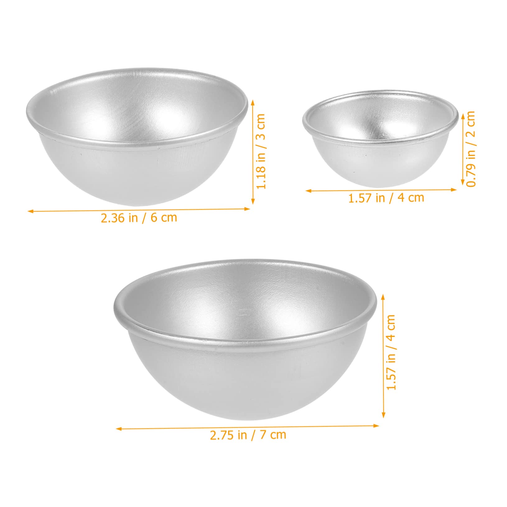 UKCOCO 12pièces Lot De Moules Aluminium Demi-sphériques Pour Gâteaux Et Bougies Moules Polyvalents Antiadhésifs Pour Pâtisserie Diy Et Loisirs Créatifs Famille