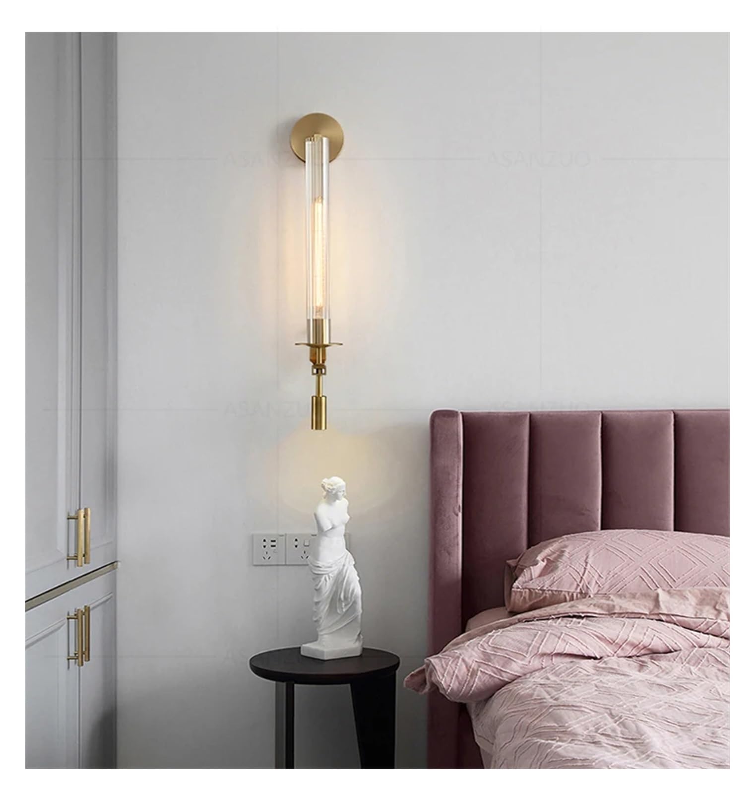 CWCQGH Post-Modern Wall Lamps Glass Gold Sconce Retro V-intage Living Room Bedroom Porch Aisle Balcony Dining Decor Light,Pendant Light fixtures
