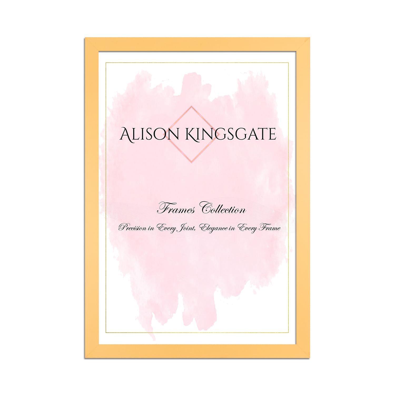 Alison Kingsgate Modern A0 Matte Yellow Picture Frames – Engineered Wood Photo Frame with Shatterproof Perspex Front – Ideal for Posters, Certificates & Artwork – Wall Mount or Tabletop Display