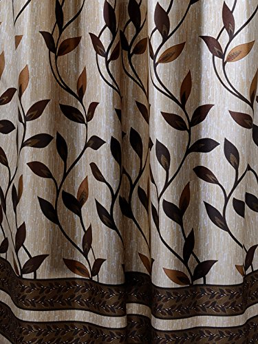 Image of Home Sizzler 2 Piece Eyelet Polyester Long Door Curtain - 9ft, Brown