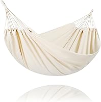Vista 30 de SUNCREAT Hamaca colgante doble extragrande para camping, hamacas para 2 personas exteriores, resistente, gris oscuro con borlas