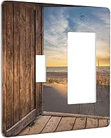 Vista 85 de Cubierta de Interruptor de Luz de 1 Gang con Escena de Flores de Grecia Mediterránea, Dispositivo Individual Basculante/GFCI, Placa Decorativa