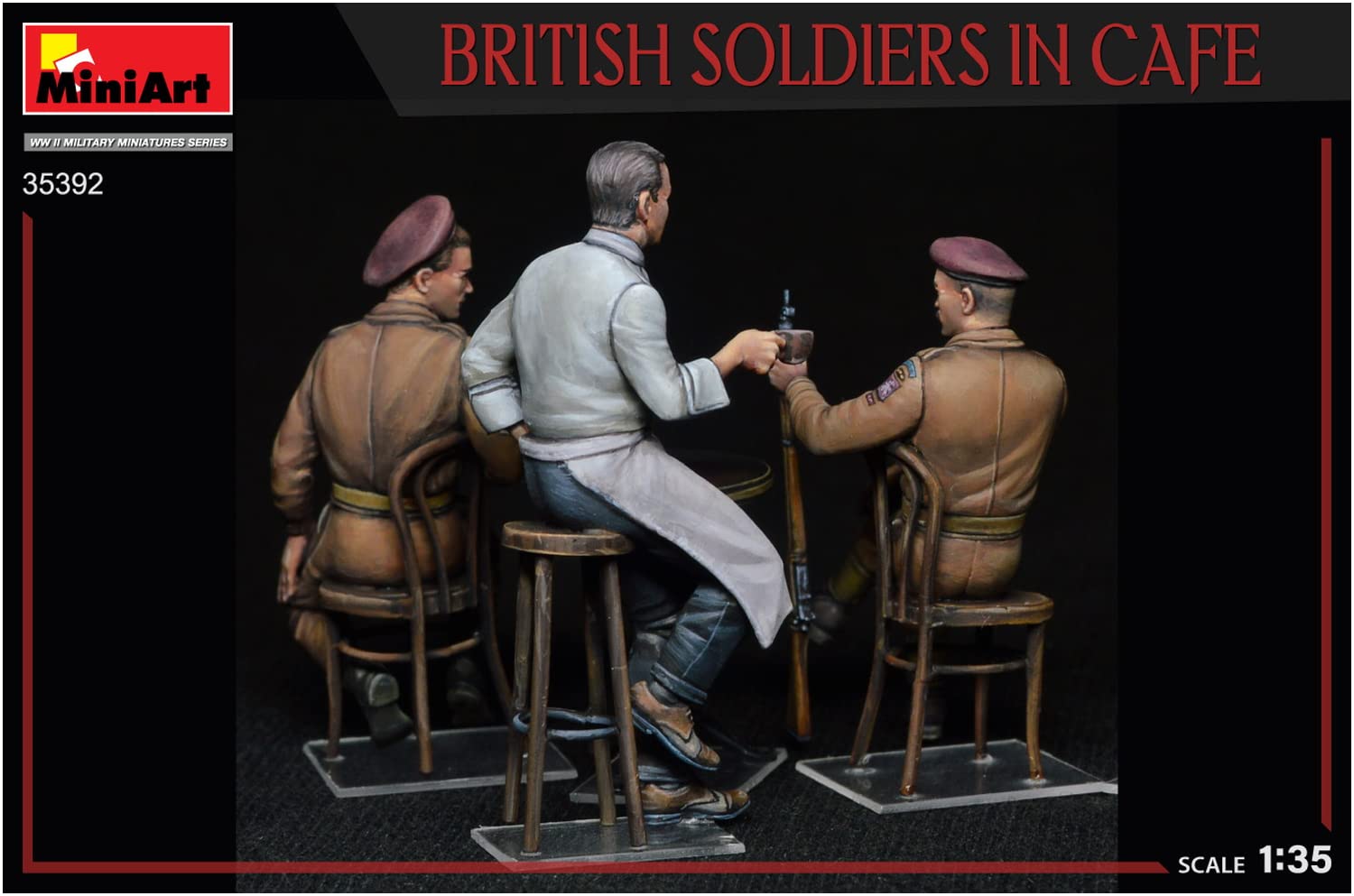 Miniart 1:35 - British Soldiers in Cafe, Molded Color - Image 2