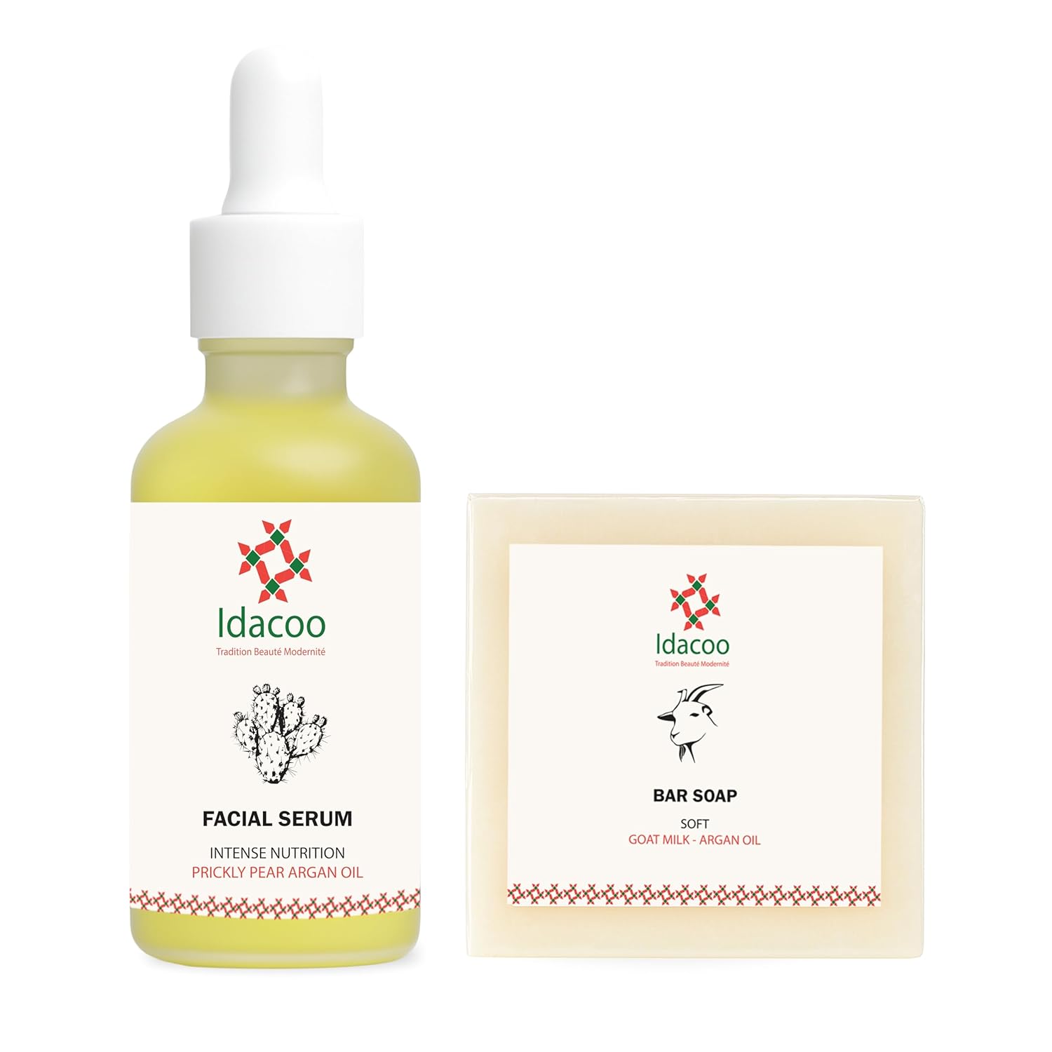 Luxury Moroccan Skincare Ritual - Organic Prickly Pear & Argan Serum + Goat Milk Soap - 100% Natural Intense Nutrition & Hydration Gift Set