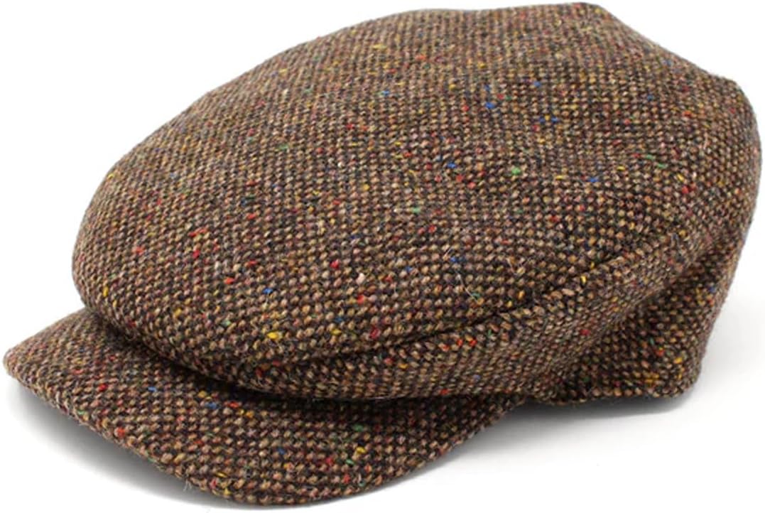 Hanna Hats Traditional Tweed Wool Daithi Cap Tweed 100% Made in Ireland
