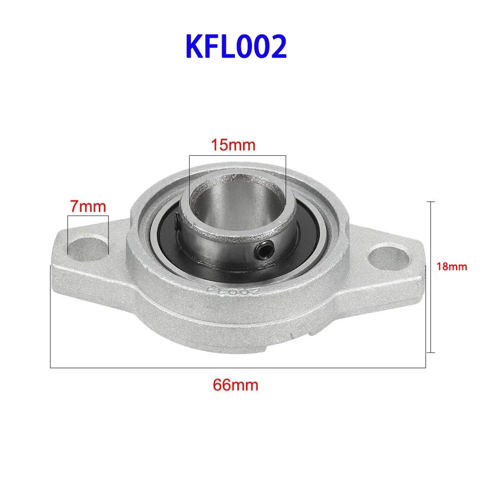 Rodamiento con soporte integrado 4/10 Uds. Bloque de almohada de 8mm-25mm rodamiento rómbico inserto de aleación de Zinc eje lineal(KFL002 15MM,10Pcs)