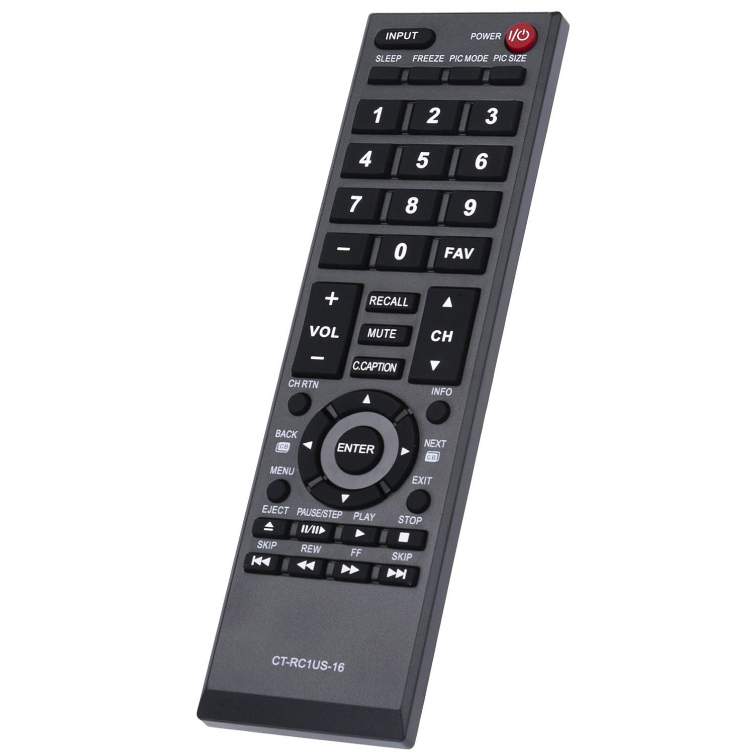 Replacement Remote Control CT-RC1US-18 For Toshiba TVs - Works With 43L420U, 49L420U, 49L510U18, 32L310U20 9 thumbnail image