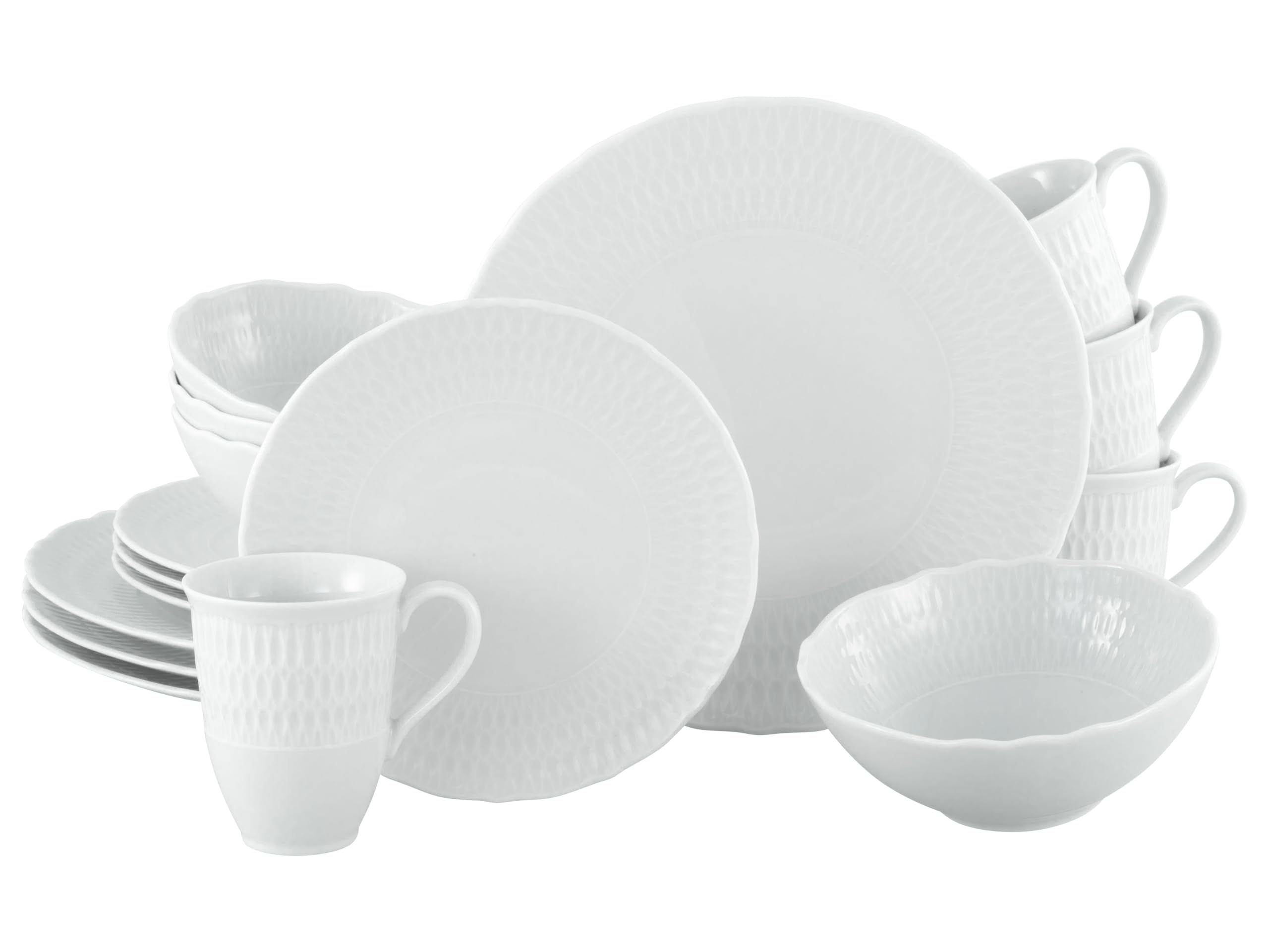Service de vaisselle 16 pièces en porcelaine Sofia White par CreaTable