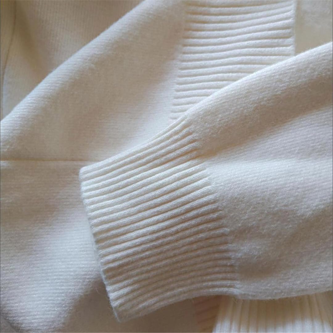DBFBDTU Maglione da Donna A Collo Finto, Maglieria Casual, Top A Maniche Lunghe in Tinta Unita, Pullover Addensato Caldo