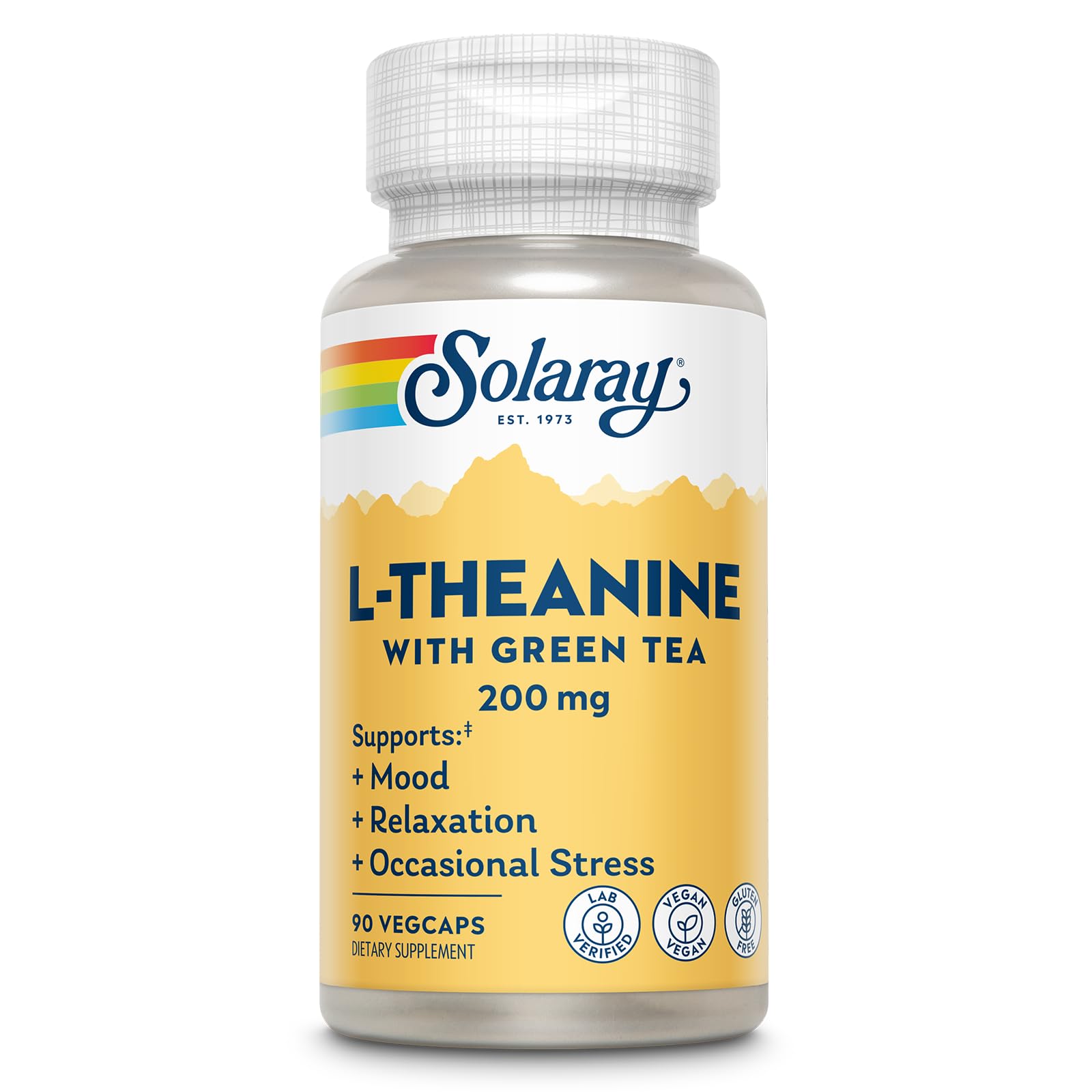 SOLARAY L-Theanine 200 mg with Green Tea, 90 VegCaps