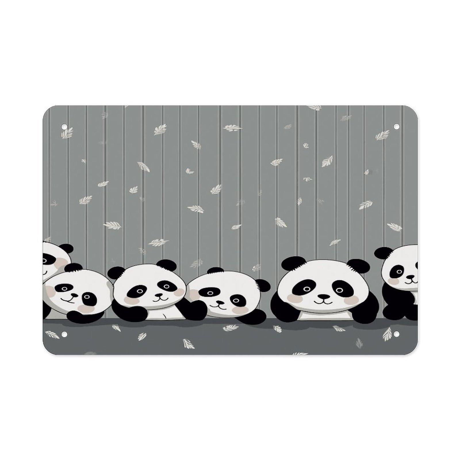 Fekiloot Style Funny Baby Panda Metal Signs Wall Art Tin Sign