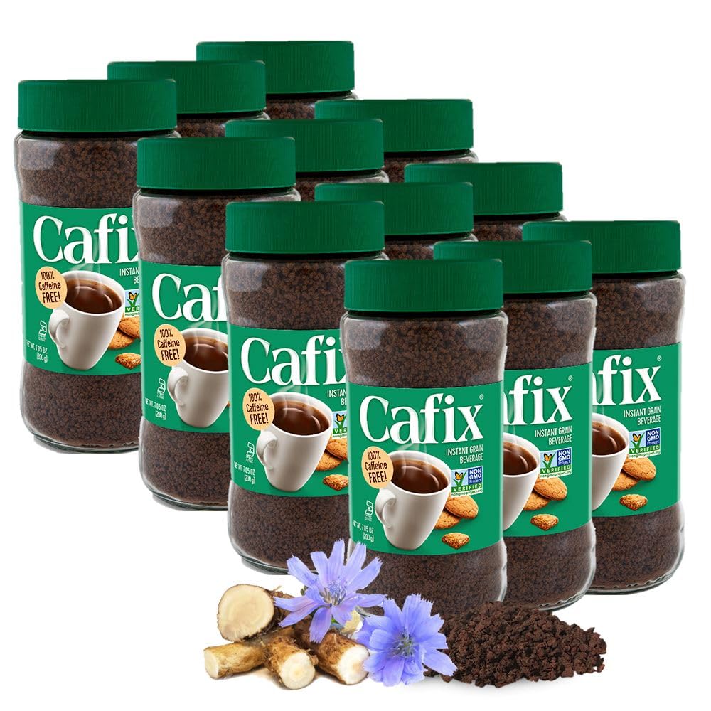 All Natural Instant Chicory Coffee Alternative, Great-Tasting, Rich and Bold, Zero Caffeine - 7.05oz Jar (Pack of 12)