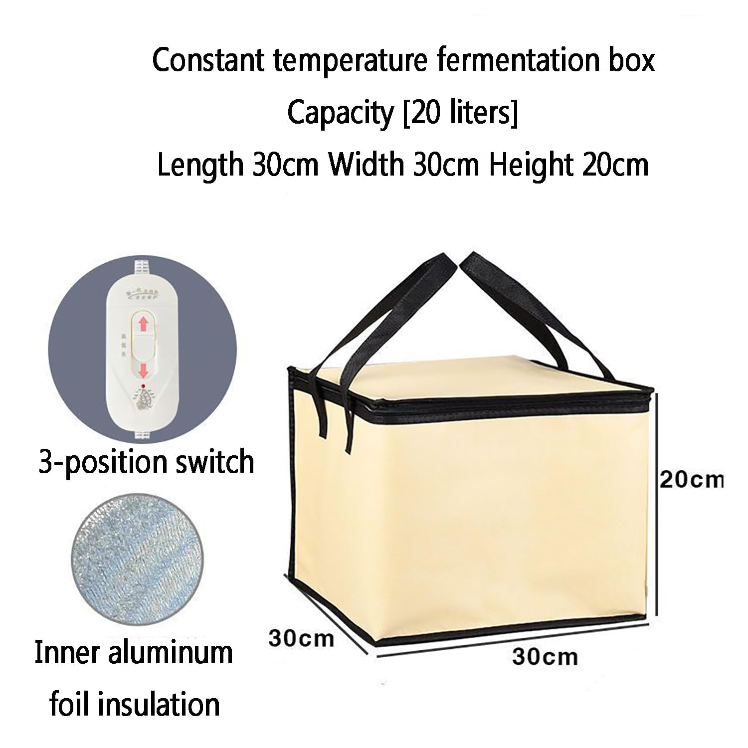 Macchina portatile per la fermentazione dell'impasto con regolazione della temperatura, ideale per pane, yogurt, Natto, scatola riutilizzabile per lievitazione dell'impasto, include manico per un
