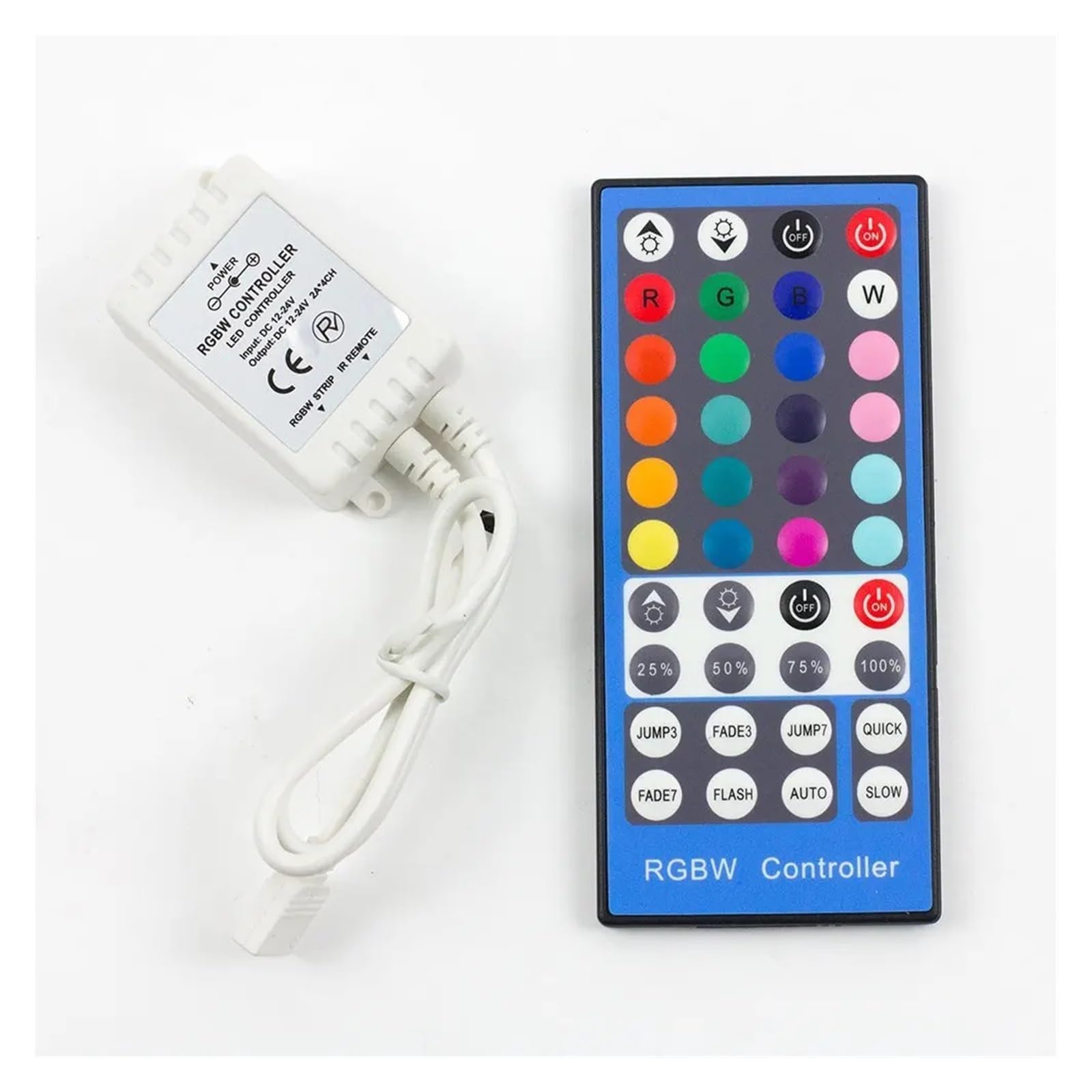 Controlador LED RGBW de 4 canales y control remoto de 40 teclas para tiras 5050