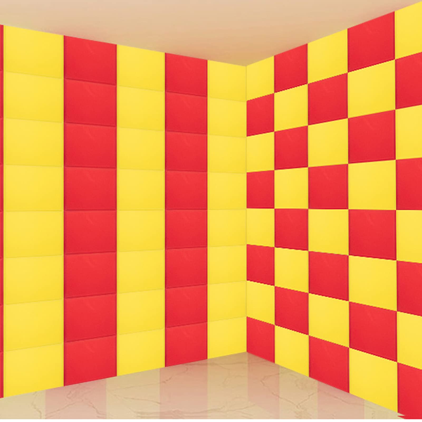 NEECS Pannelli acustici, Adesivo Decorativo da Parete per Interni Addensare Cotone fonoassorbente Studio di Registrazione Piastrelle a Cuneo Pannelli in Schiuma fonoassorbente per uffic