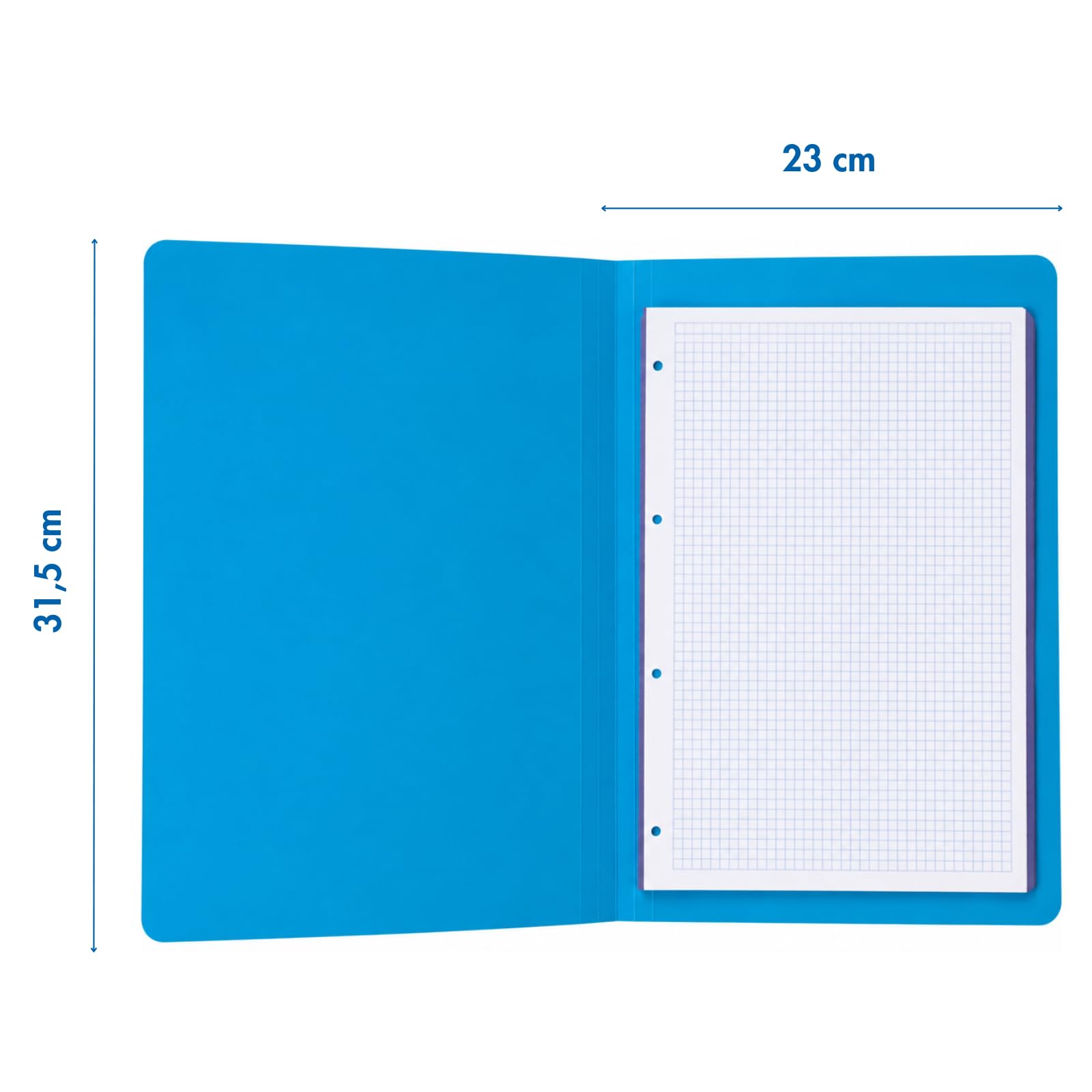 Dohe - Subcarpetas Cartulina (50 uds.) - Tamaño A4 (23x31,5 cm), Para Documentos, Folios, Trabajos, Proyectos, Ranuras para Fástener, Grosor 180 gr/m², Material de Oficina - Azul