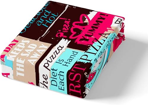 Miniatura 2 de Feelyou Juego de sábanas de pizza para niños y niñas, diseño geométrico de celosía, juego de ropa de cama moderno y moderno, colección de