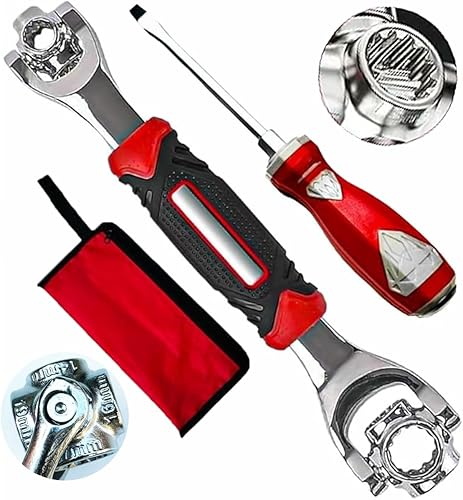 Juego de llaves y destornilladores 52 en 1, llave giratoria multifuncional de acero inoxidable con flexibilidad de 360 para pernos, tuercas, e ideal